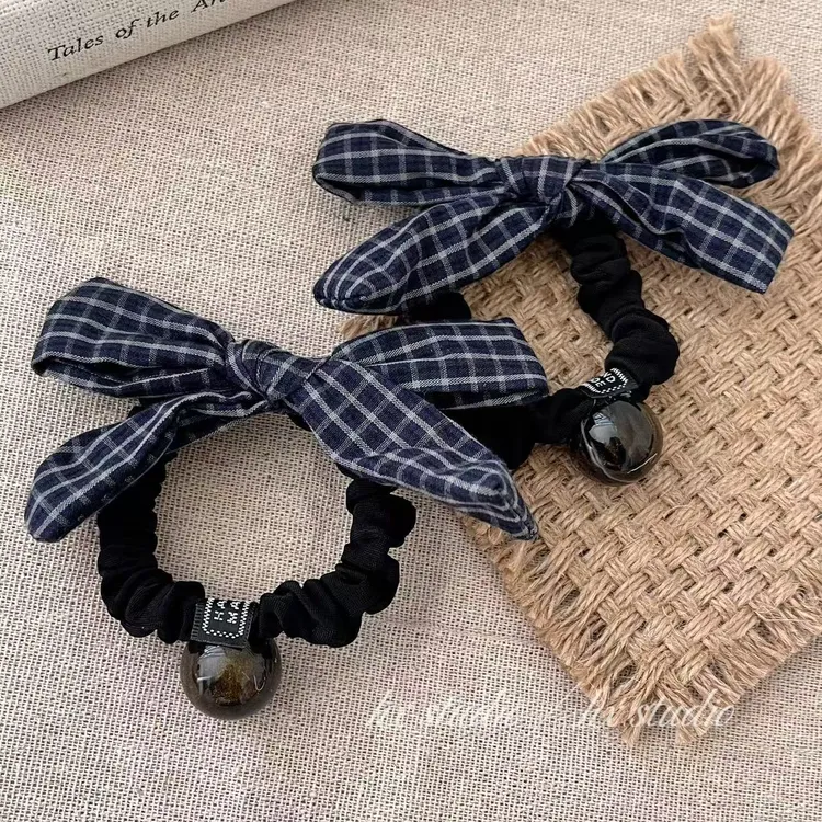 法式复古简约蝴蝶结小肠发圈女气质百搭扎头发皮筋后脑勺发绳发饰