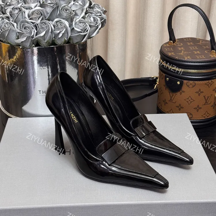 【Stanilunraut】杨树林2025新款复古方扣高跟鞋女百搭气质时尚单鞋