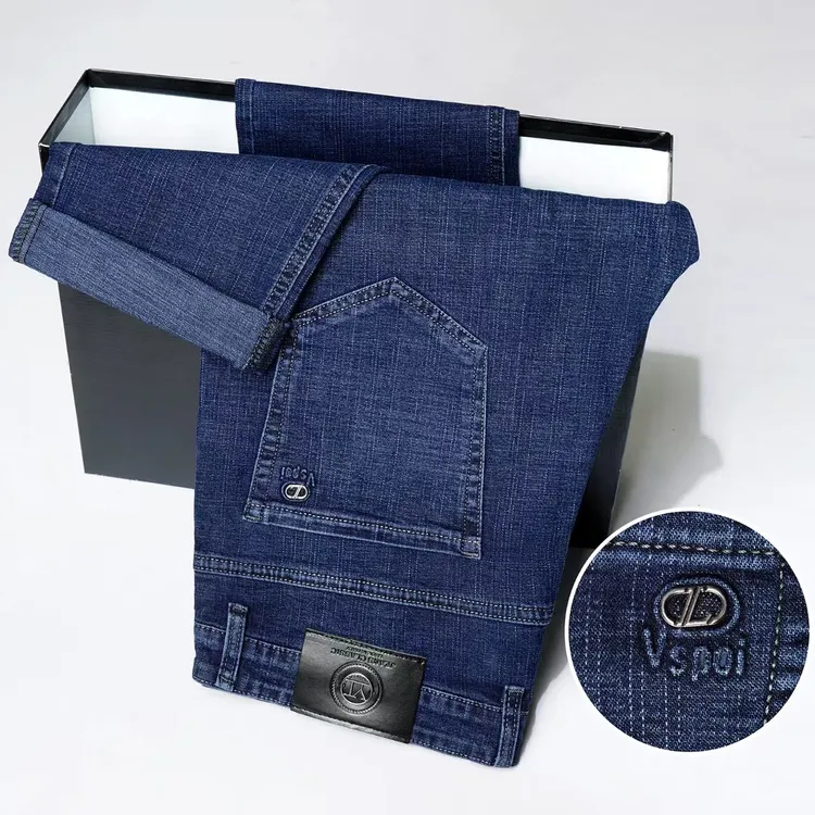 【冬季加厚款】中高腰深裆男士弹力宽松直筒商务直筒牛仔裤工作裤