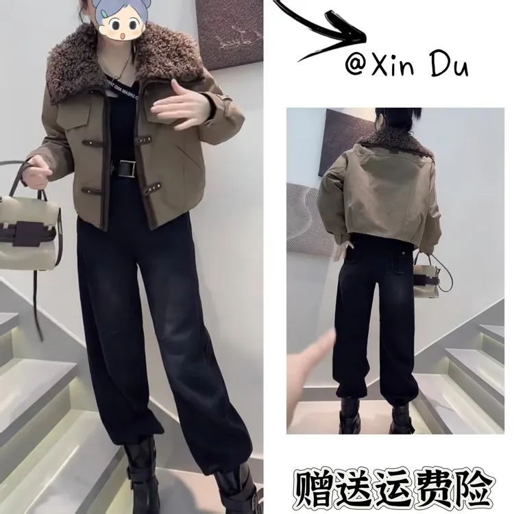 2025秋冬季新款时尚显瘦气质女士网红洋气两件套百搭款D24270