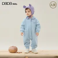 papa爬爬秋季儿童连体衣男女宝宝保暖舒适针织衣服