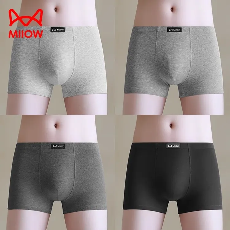猫人男士内裤男纯棉四角裤透气宽松大码2026新款男生平角短裤男式