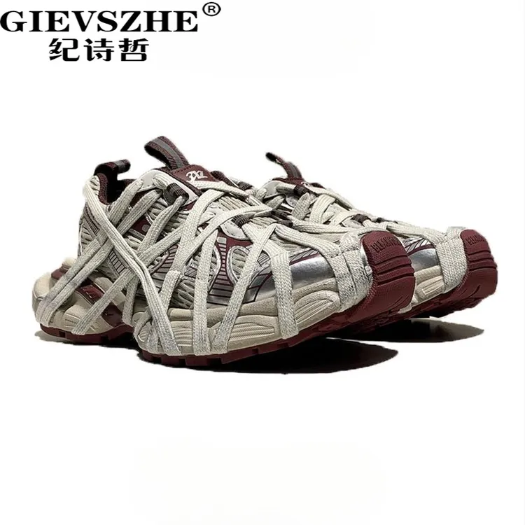 GIEVSZHE纪诗哲老爹鞋夏季薄款透气2025新款时尚百搭休闲运动鞋女