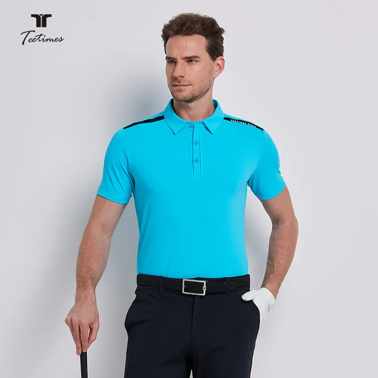 TEETIMES高尔夫时尚夏男短袖速干弹力透气T恤POLO衫GOLF运动球衣