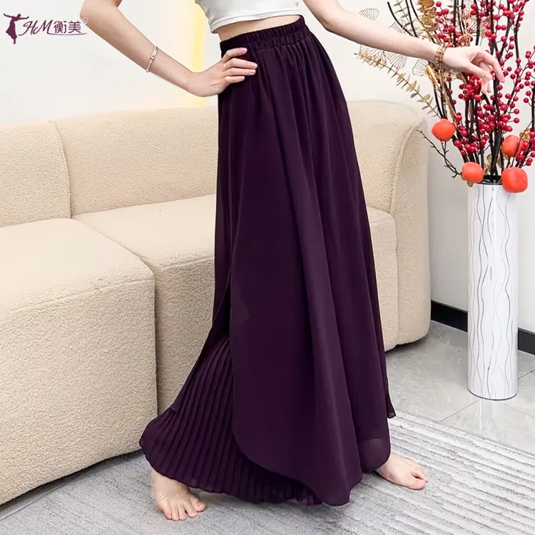 2025夏季新款现代舞练功服宽松飘逸风琴阔腿裤成人女中国古典舞裤