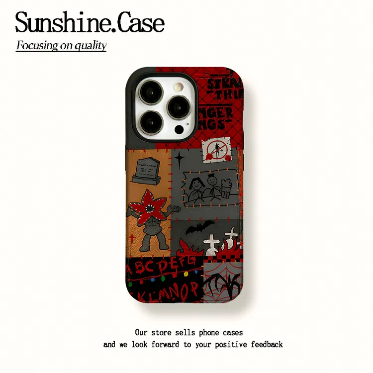 【小臻壳专属】菲林二合一适用苹果华为oppo手机壳格子食人花17PRO