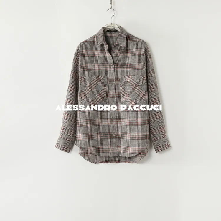 AP洛哥33007HC/23473X/S【限量/黑标】进口100亚麻色织格纹休闲衬衫