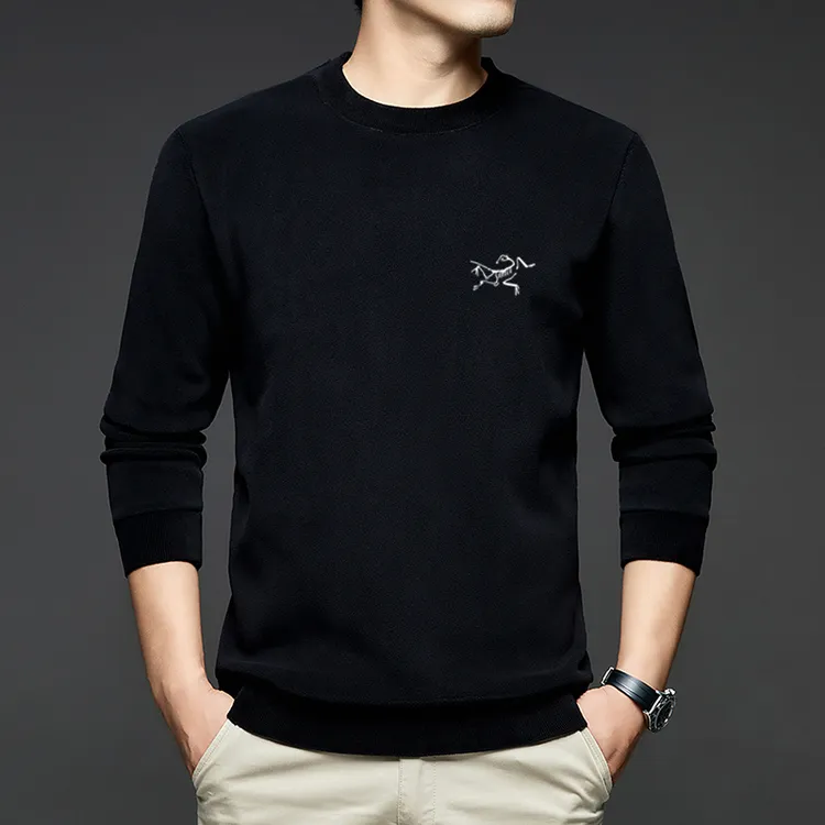 【奥莱撤柜】新款刺绣鸟套头圆领长袖秋季保暖卫衣打底衫百搭男加绒
