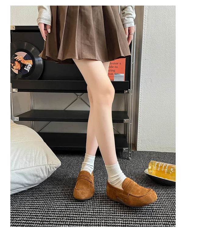 复古平底勃肯鞋女2025秋季新款浅口单鞋休闲百搭舒适一脚蹬乐福鞋