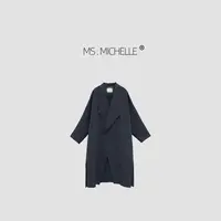 MS.MICHELLE 秋冬新品 小众设计极简老钱风宽松无领风衣外套5325