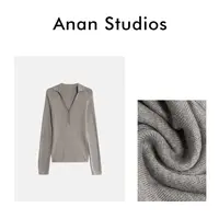 Anan Studios【雾隐花辞】法式时髦小翻领纽扣设计感上衣 7290