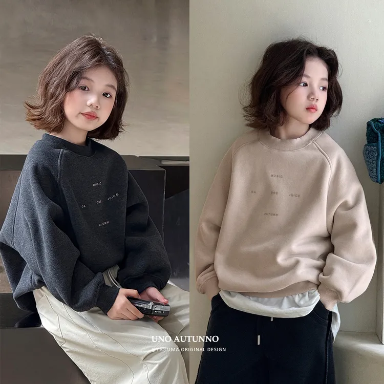 现货「UNO AUTUNNO」【回卫无穷】冬曦绒女冬季字母加绒卫衣GD2497