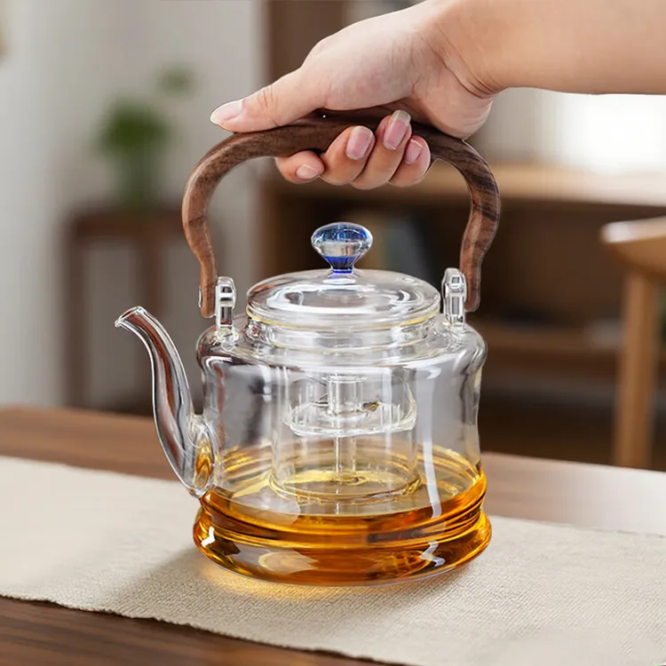 全度加厚提梁壶家用煮茶壶高硼硅泡茶壶蒸煮养生壶玻璃煮茶壶蒸茶