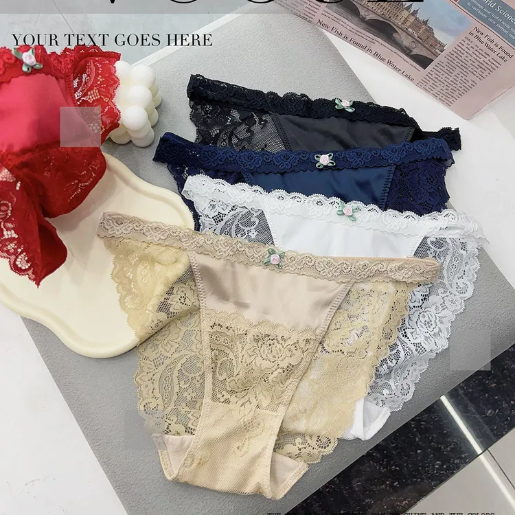 女士欧美时尚蕾丝内裤2条装
