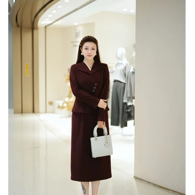 XYD71768加绒轻熟高级感优雅修身大码女装高档连衣裙简约气质名媛