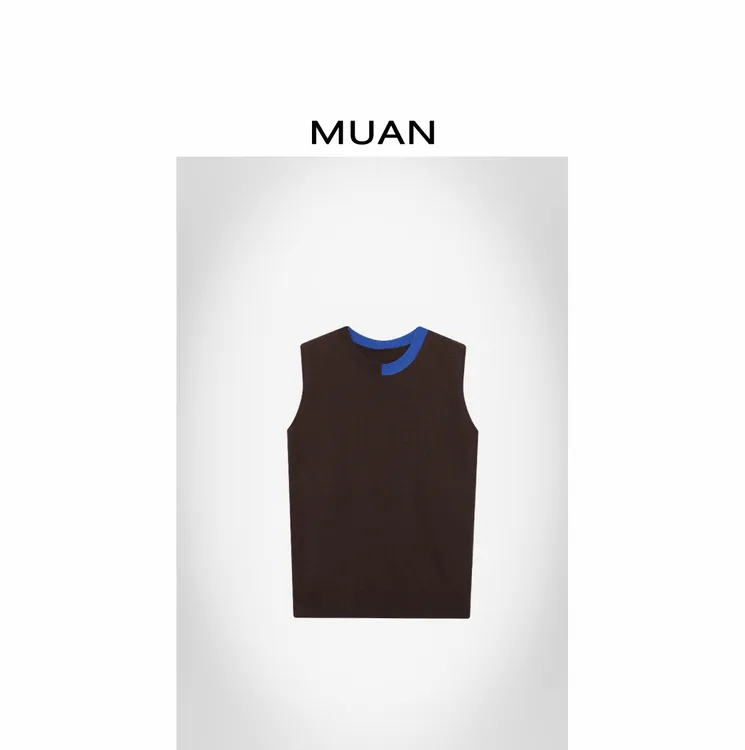 木岸MUAN：《肯尼迪背心》定制百搭高级无袖撞色马甲上衣CQ-ST-25310