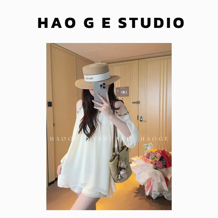 浩哥严选●千岛森会HGX5TZ2308A上衣+短裤预设计感宽松休闲夏季款