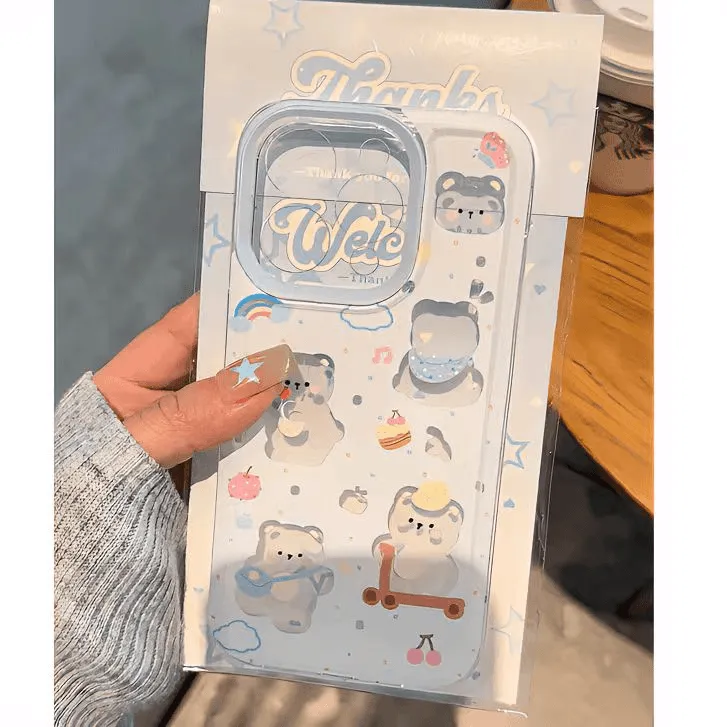 ins新款可爱小熊适用iPhone15苹果16情侣手机壳16promax个性x网红