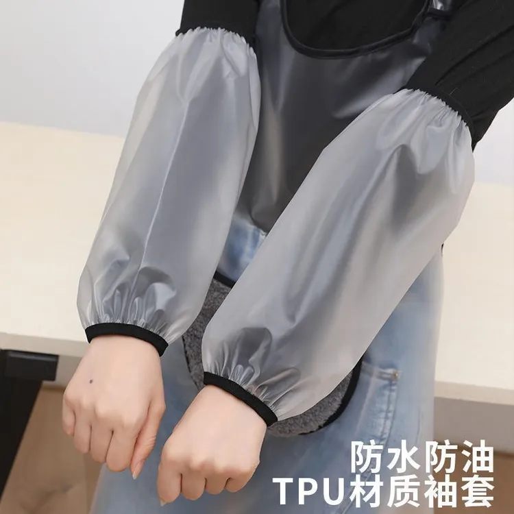 新款TPU袖套防水防油耐脏上班干活工作饭店专用男女耐磨防水护袖
