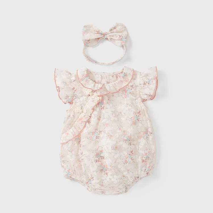 婴儿夏装衣服包屁衣新生儿女宝宝连体衣满月百天短袖公主哈衣夏季