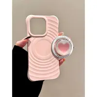 适用苹果iphone16promax简约爱心15pro磁吸14支架13ins小众手机壳
