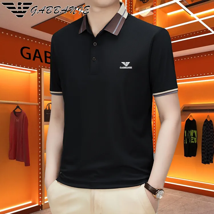 【专柜直发】短袖夏季纯色品牌印花网面Polo衫休闲t恤上衣男装高档