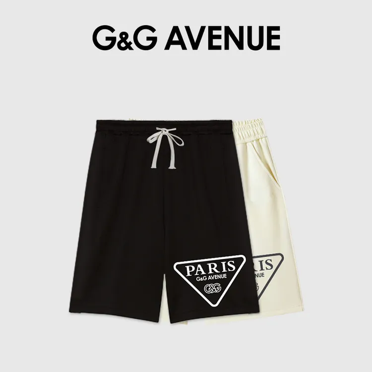 法国G&G AVENUE 轻奢潮牌时尚透气短裤男女同款五分裤-GK2411001