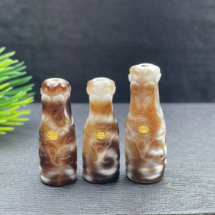 珠改玉化料万能藏印精工雕刻三通尺寸10mm、11mm文玩菩提配饰