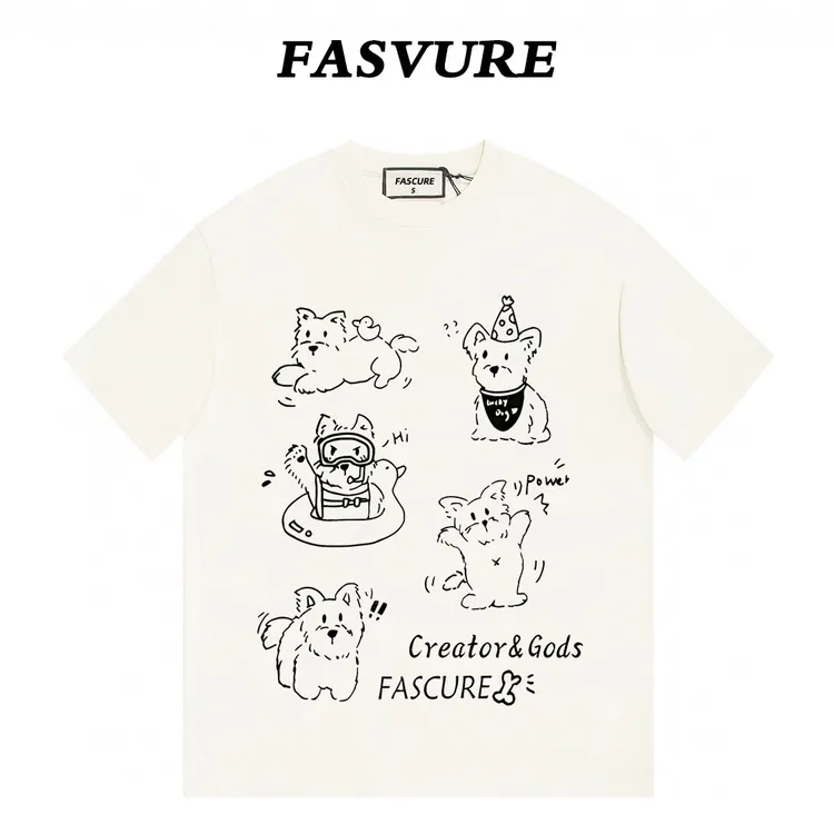 【FASCURE】约克夏狗狗 260克纯棉重磅短袖宽松休闲百搭T恤男女同款
