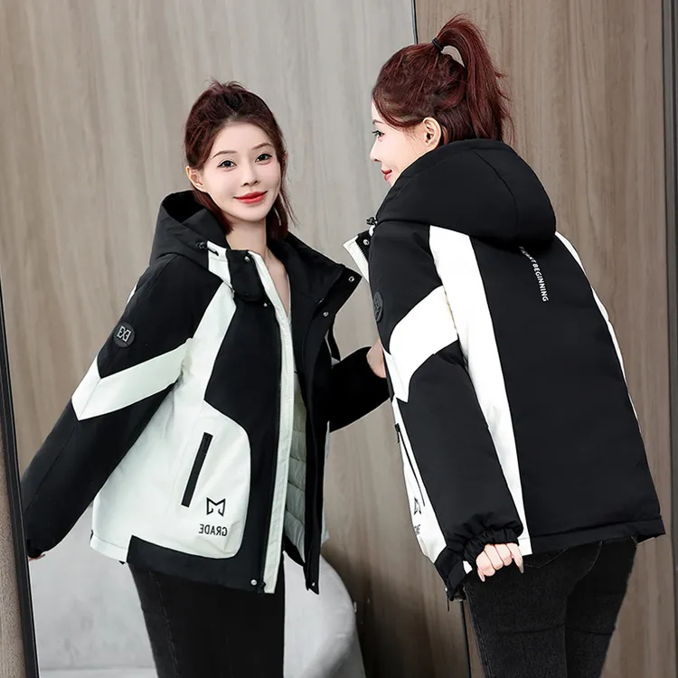 冬季2025新款冲锋衣休闲棉服外套宽松棉衣加厚连帽棉袄小个子女装