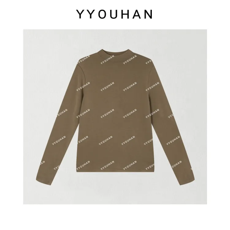 玖玖 2025秋冬新款小众设计极简风修身长袖打底T恤 2511C7443