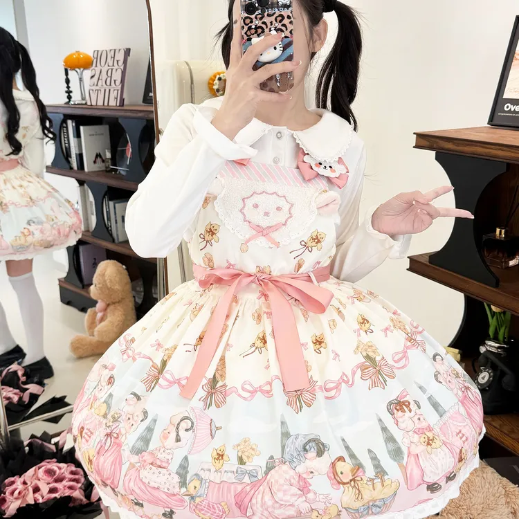 秋冬款长袖洛丽塔内搭德绒上衣公主可爱风软糯打底衫少女学生甜美