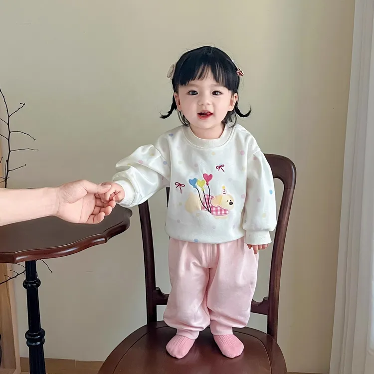 女童春装新品2025宝宝春季衣服韩版童装女童休闲卫衣两件套套装