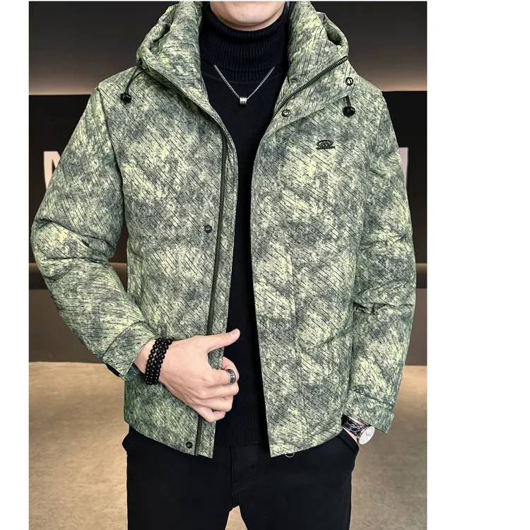 曼库帕娅羽绒服男款连帽冬季新款加厚保暖扎染衣服防寒外套冬装