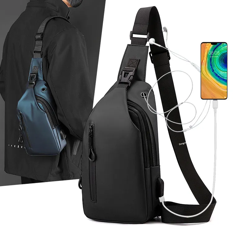 新款多功能男士包包休闲单肩斜挎包斜背包韩版潮流胸前包时尚肩包