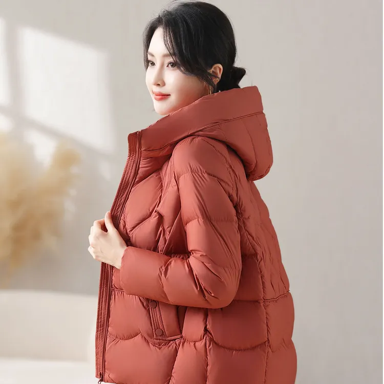 风之韵短款90白鸭绒羽绒服宽松加厚爆款十万件连帽冬季外套妈妈装