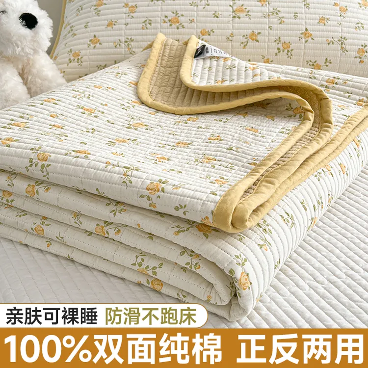 纯棉床盖全棉单件四季通用榻榻米床罩大号2.3米x2.5米三件套家纺