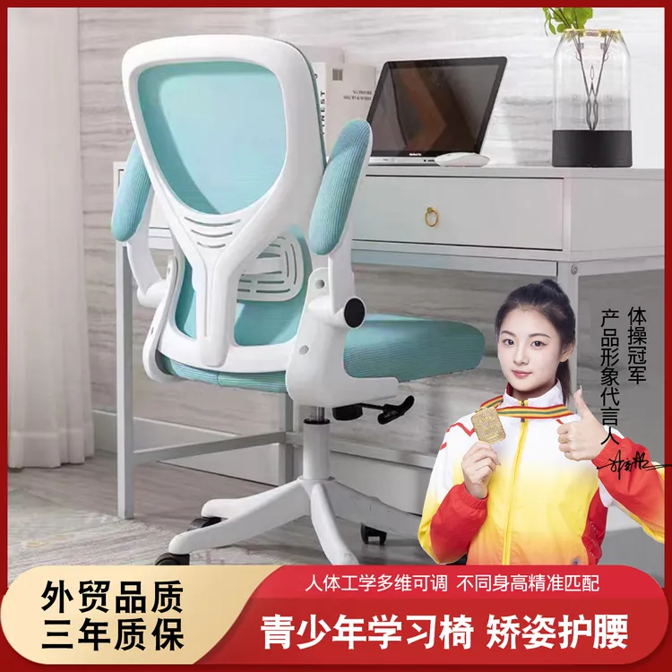 汇品达青少年学习椅家用电脑椅可升降人体工学椅初中高中椅子
