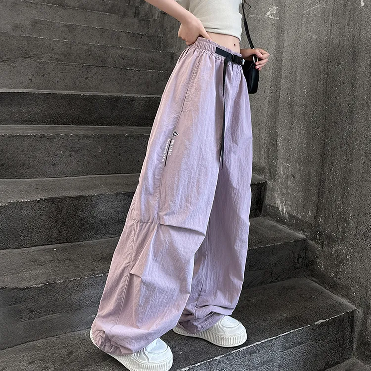 女童夏季薄款工装裤2025新款洋气儿童宽松休闲伞兵裤子女孩速干裤