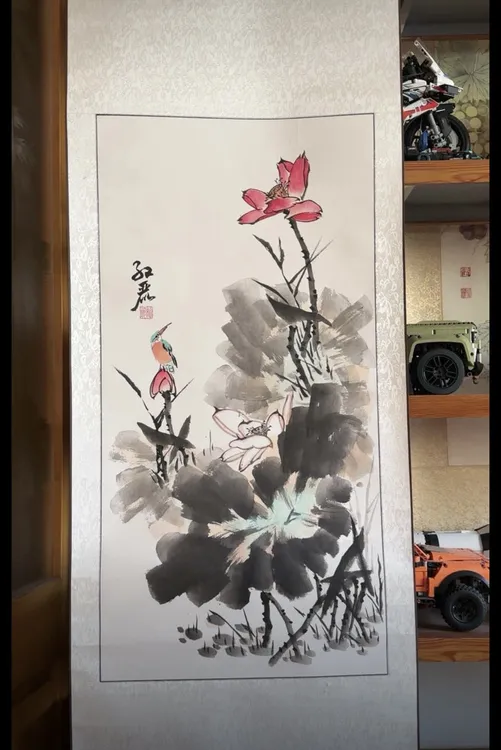 四尺四开精细生宣纸卷轴总尺寸90X30厘米左右  画心30X60厘米左右
