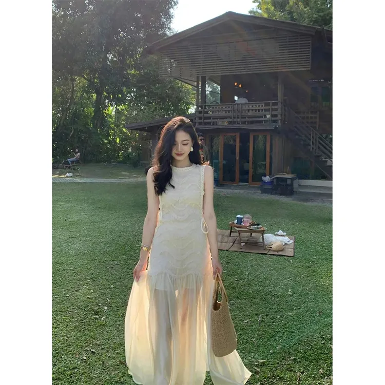【现货】2025春季新款法式御姐风气质无袖背心连衣裙女高级修身收腰