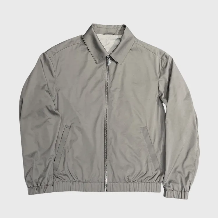 TAROCC时尚男士春夏松紧下摆灰咖色轻薄（翻领/棒球领）夹克（简约）