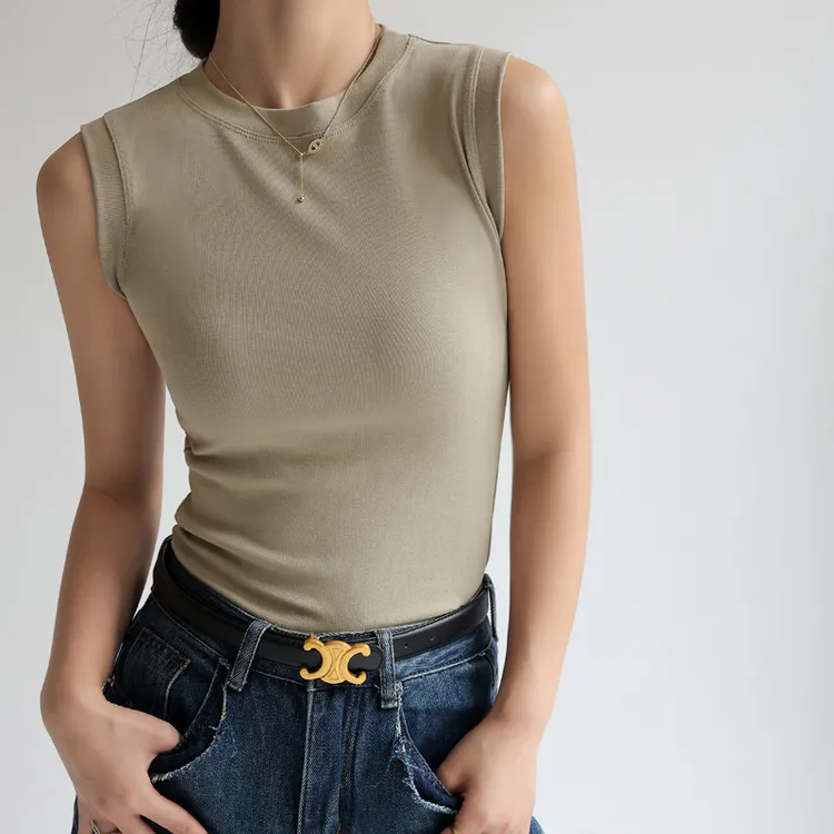 棉小圆领基础款打底百搭吊带背心女夏内搭无袖可外穿遮副乳上衣