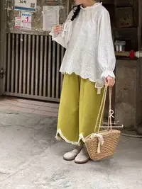 BSG（88158）日系时尚花边裤