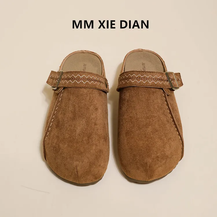 2025新款勃肯鞋半拖鞋软底百搭舒适厚底简约孕妇一脚蹬懒人鞋女潮