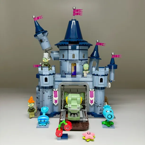 植物大战僵尸城堡积木盲盒玩具拼装组装小颗粒儿童隐藏款戴夫玩具