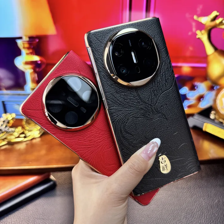 适华为mateX6手机壳mateX7高档国潮风凤舞翻盖皮套镜头全包保护套