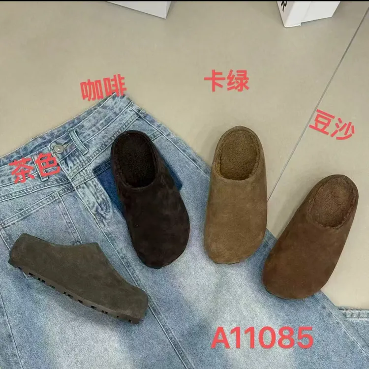 A11085复古包头拖磨砂皮软底高帮低帮纯色包头款森系