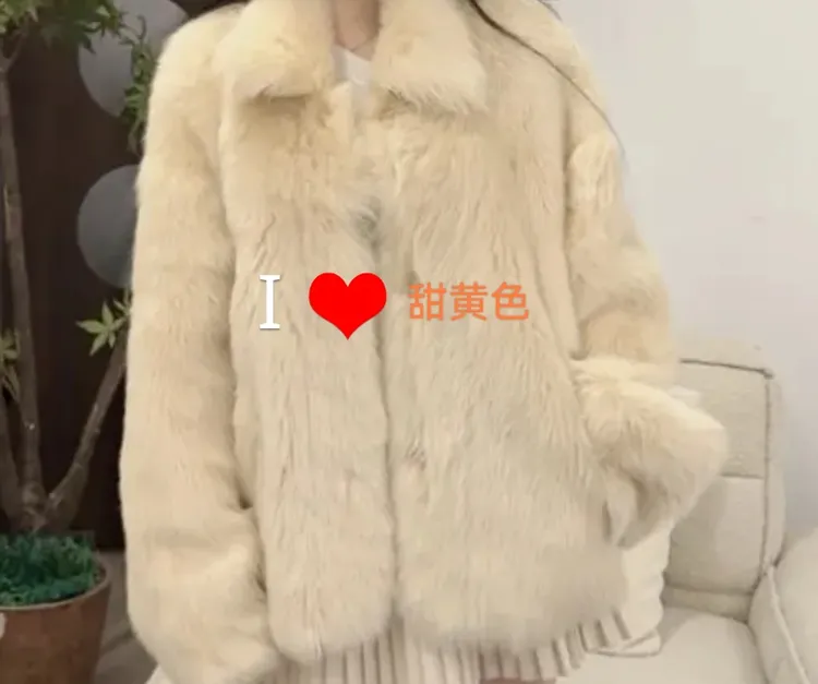 【芳雅唯思】【真甜妹】海宁意大利进口翻领直毛托卡皮毛一体皮草外套