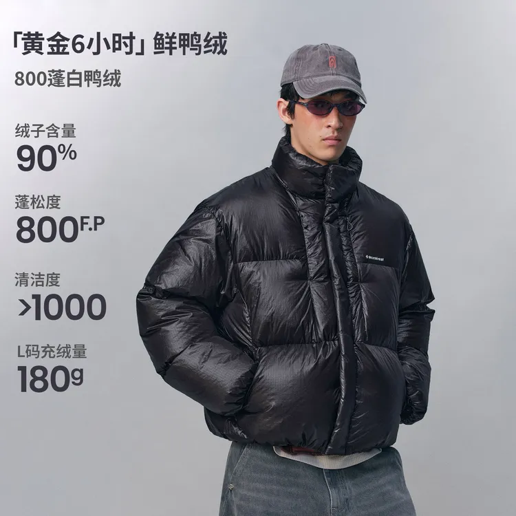 瞬时山野Monterest「雾凇旅人」C6防泼水90白鸭绒立领绗缝羽绒服